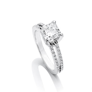 Square Radiant "U" Engagement Ring - Charles Koll Jewellers