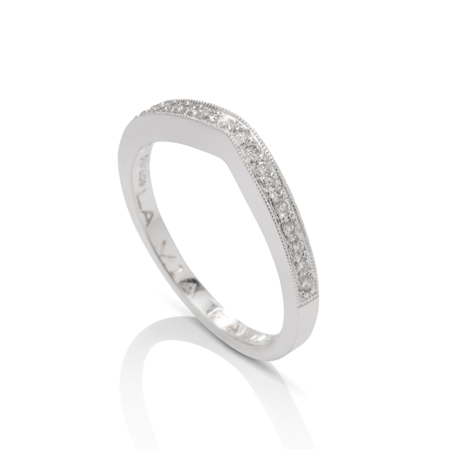 V Curved Diamond Wedding Band - Charles Koll Jewellers