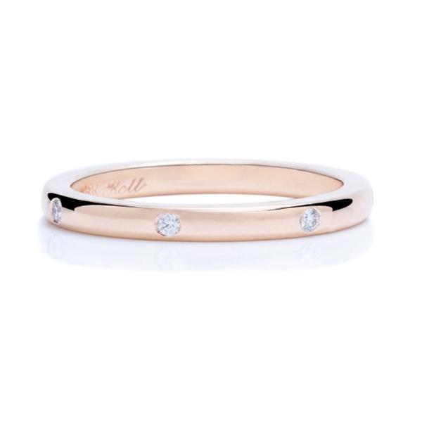 Rose Gold Band With Diamond Stations - Charles Koll Jewellers