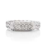 18k Braided White Gold Diamond Ring - Charles Koll Jewellers