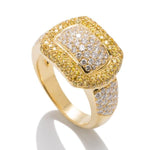 Diamond and Yellow Diamond Buckle Ring - Charles Koll Jewellers