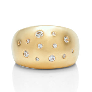 Yellow Gold Diamond Dome Ring - Charles Koll Jewellers