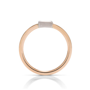 Platinum Bezel 18k Rose Gold Diamond Stackable Ring - Charles Koll Jewellers