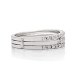 3 Row White Gold Diamond Ring Guard and Band Set - Charles Koll Jewellers
