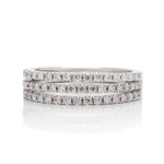 3 Row White Gold Diamond Ring Guard and Band Set - Charles Koll Jewellers