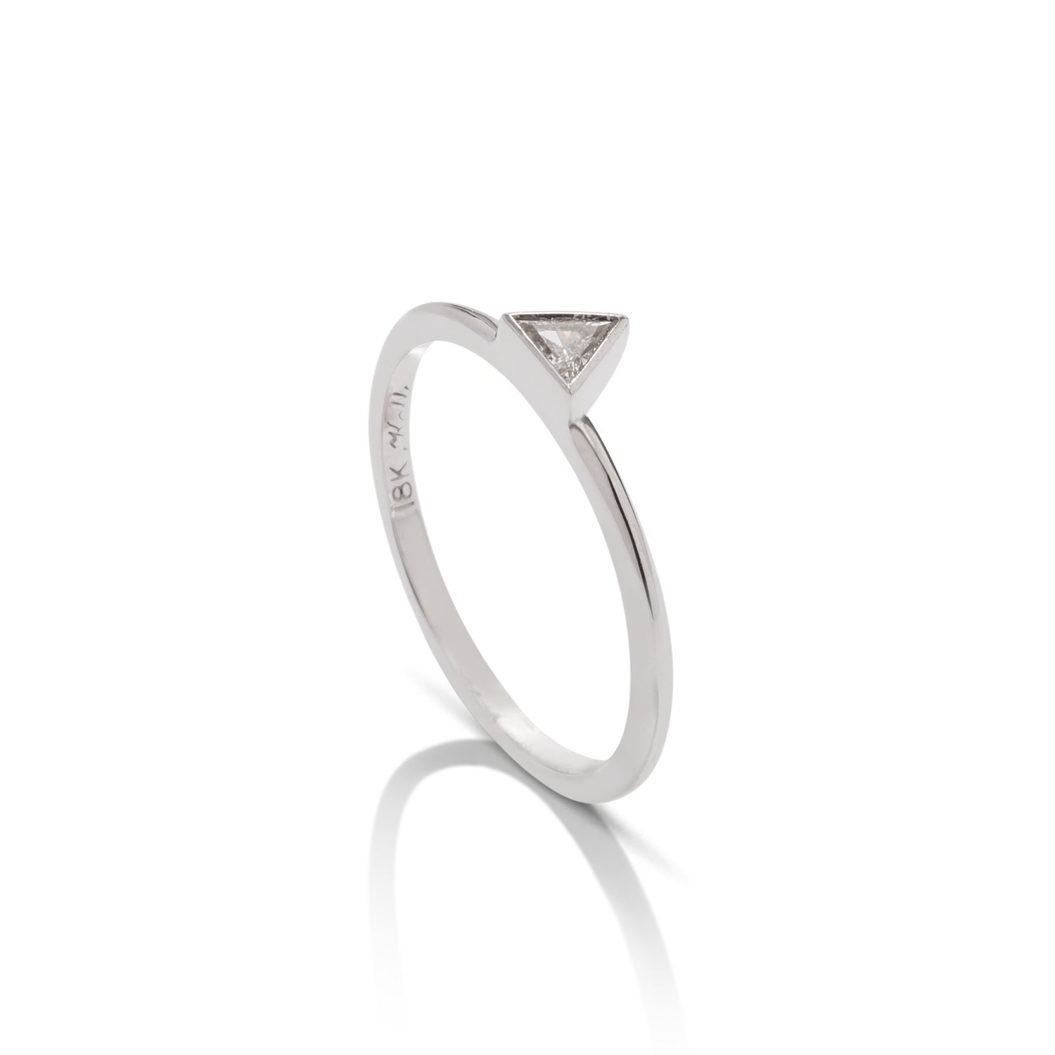 18k White Gold Triangle Diamond Ring - Charles Koll Jewellers