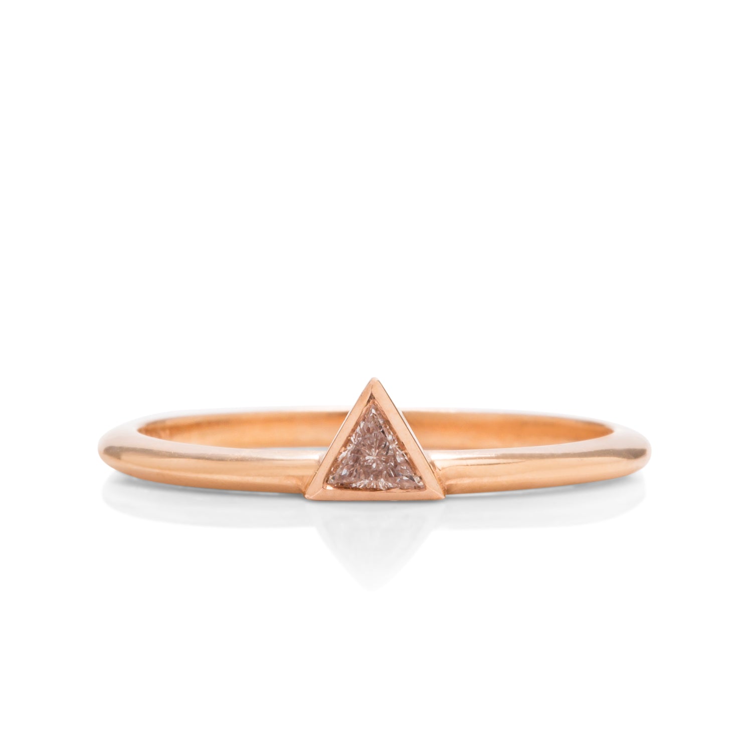 18k Rose Gold Triangle Diamond Ring - Charles Koll Jewellers
