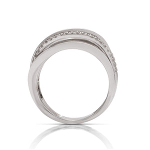18k White Gold Diamond Wave Ring - Charles Koll Jewellers