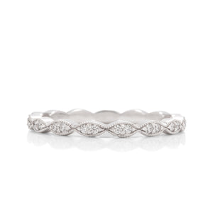 18k White Gold Diamond Stackable Band - Charles Koll Jewellers