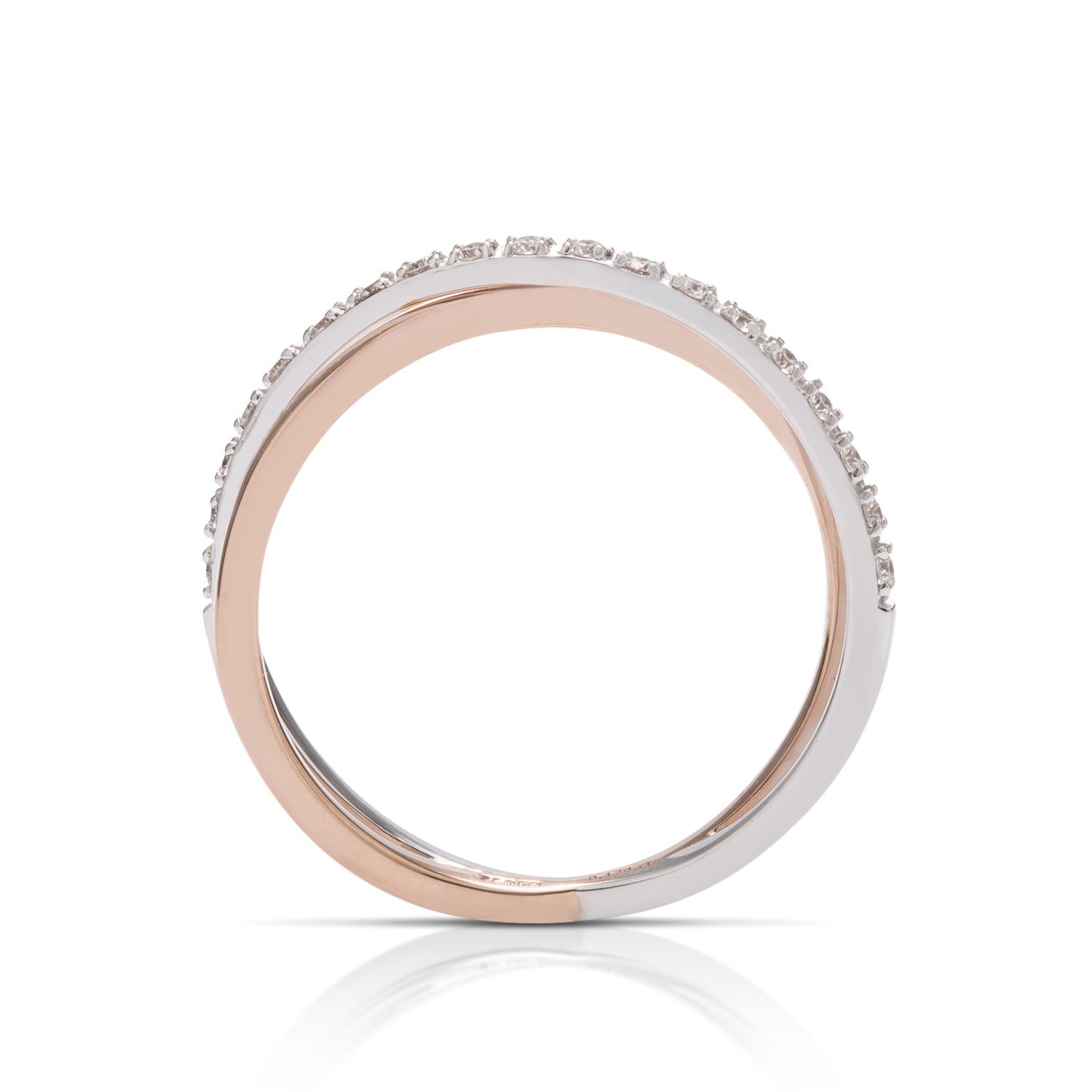 Two-Tone Crossover Ring - Charles Koll Jewellers