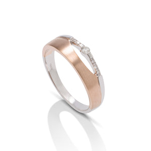 18k White and Rose Gold Diamond Ring - Charles Koll Jewellers