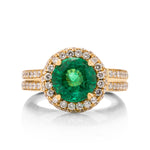 Zambian Round Cut Emerald Ring - Charles Koll Jewellers