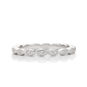 Marquise Shaped Stackable Platinum Band - Charles Koll Jewellers