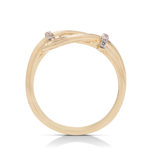 18K Double Loop Diamond Ring - Charles Koll Jewellers
