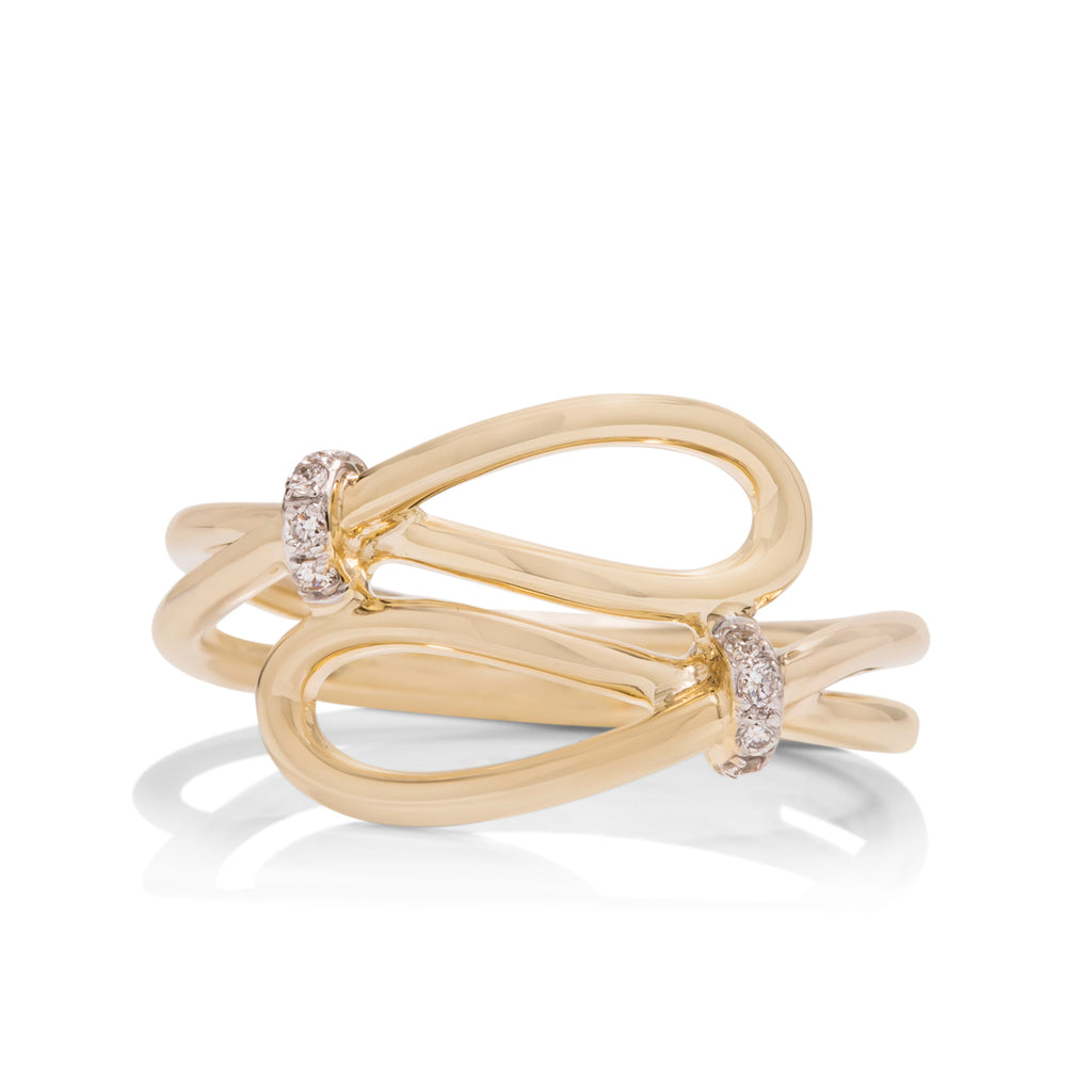 18K Double Loop Diamond Ring - Charles Koll Jewellers