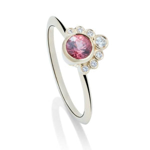 Red-Orange Sapphire and Diamond Ring - Charles Koll Jewellers