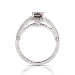 Pink-Purple Sapphire and Vintage Halo Diamond Ring - Charles Koll Jewellers