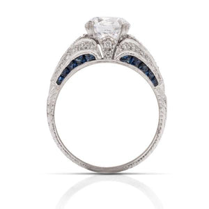Diamond and Sapphire Vintage Style Semi-Mount - Charles Koll Jewellers