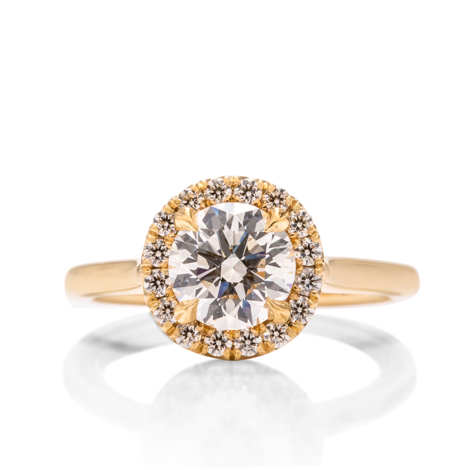 Hearts On Fire Round Halo Diamond Engagement Ring - Charles Koll Jewellers