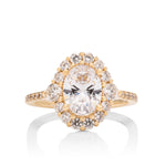 Yellow Gold Oval Halo Semi-Mount Engagement Ring - Charles Koll Jewellers