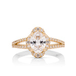 Fancy Four Point Oval Halo Engagement Ring - Charles Koll Jewellers