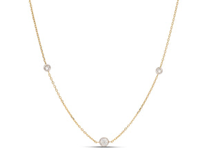 Two-Tone Solitaire Diamonds By The Yard Necklace - Charles Koll Jewellers