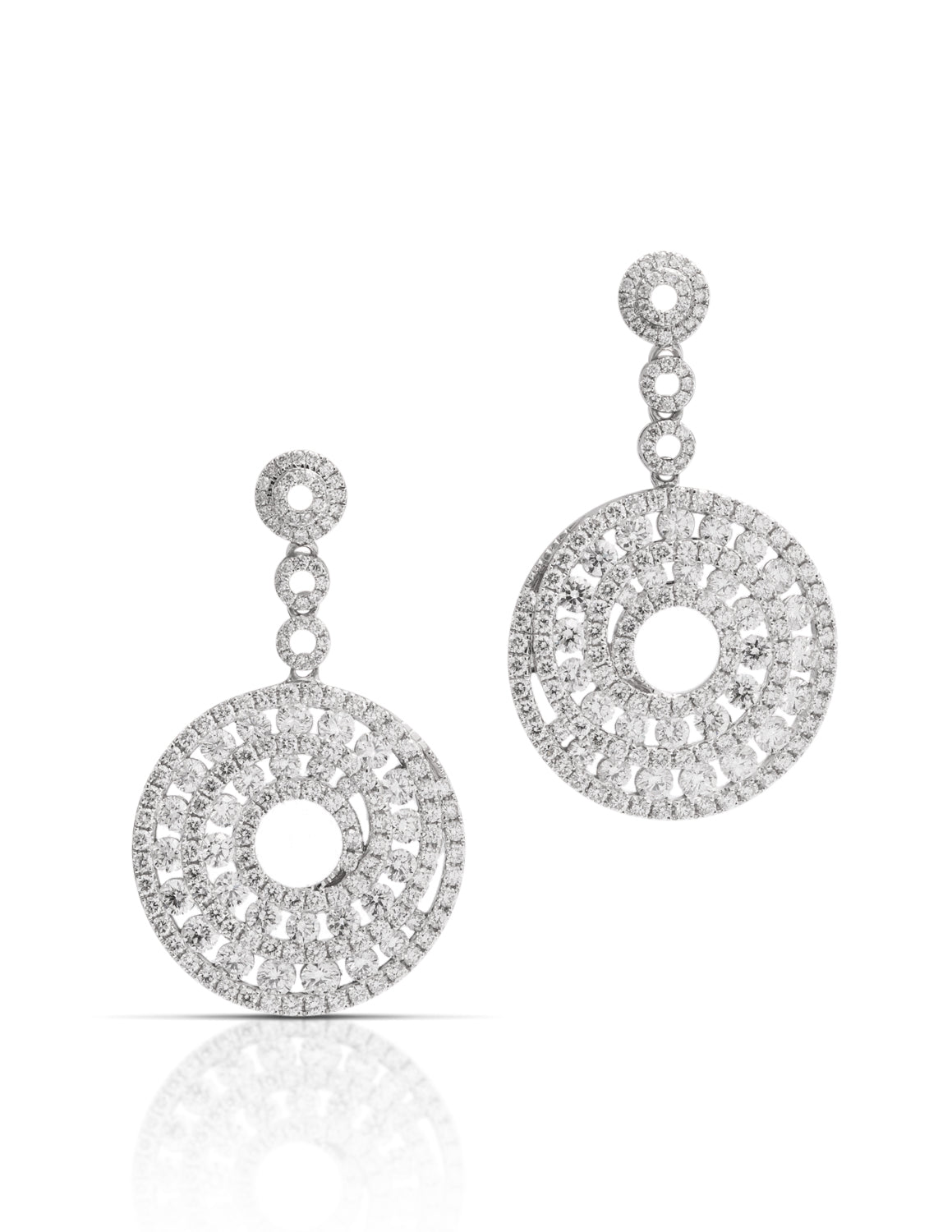 18k White Gold 3.87tcw Diamond Earrings - Charles Koll Jewellers