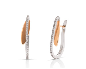 18k White & Rose Gold Diamond Earrings - Charles Koll Jewellers