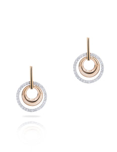 Double Circle Diamond Accent Earrings - Charles Koll Jewellers