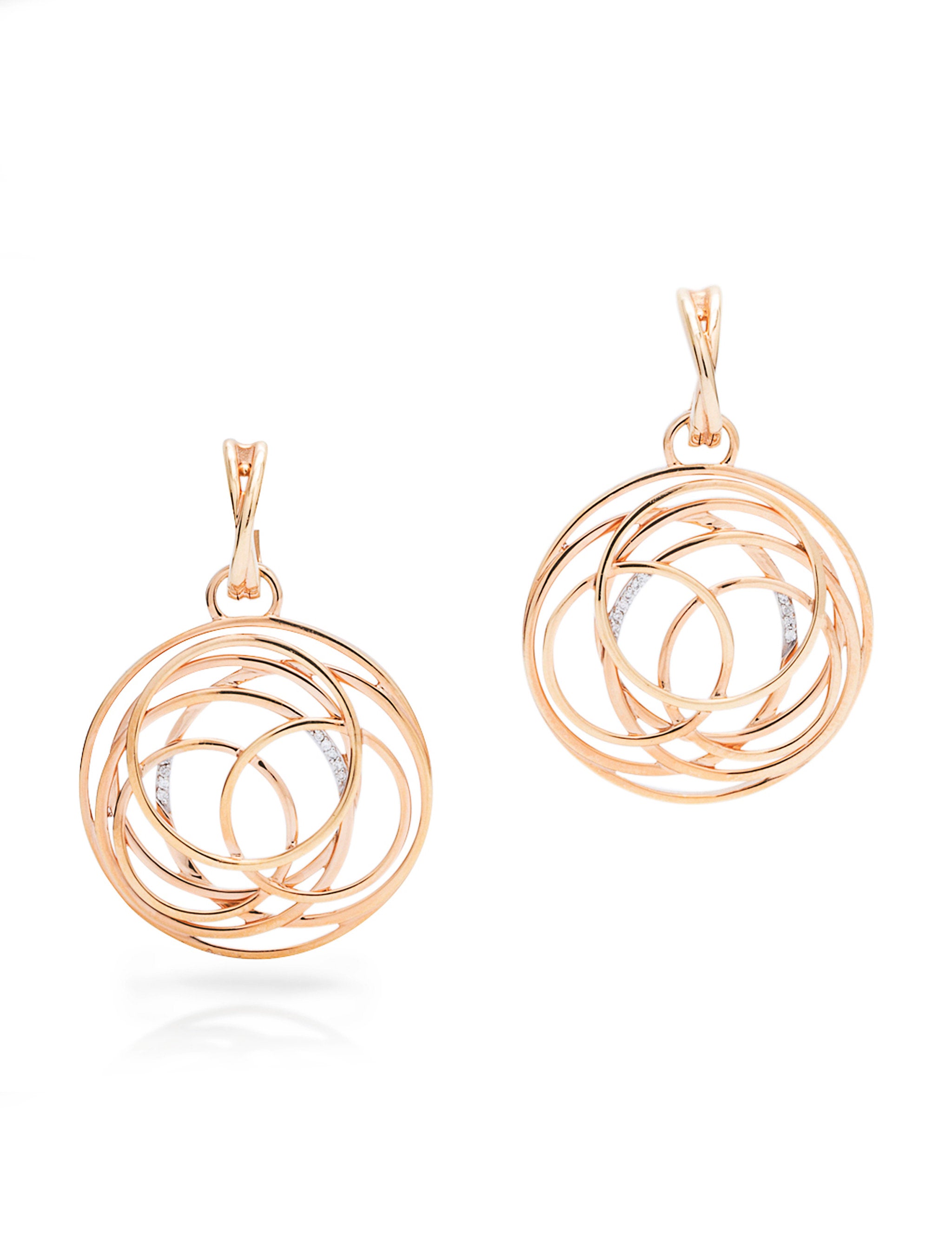 Rose Gold Multi-Circle Earrings - Charles Koll Jewellers