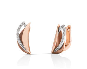 18k Rose & White Gold Diamond Earrings - Charles Koll Jewellers