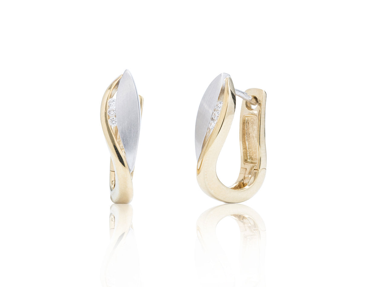Two-Tone Diamond Accent Earrings - Charles Koll Jewellers
