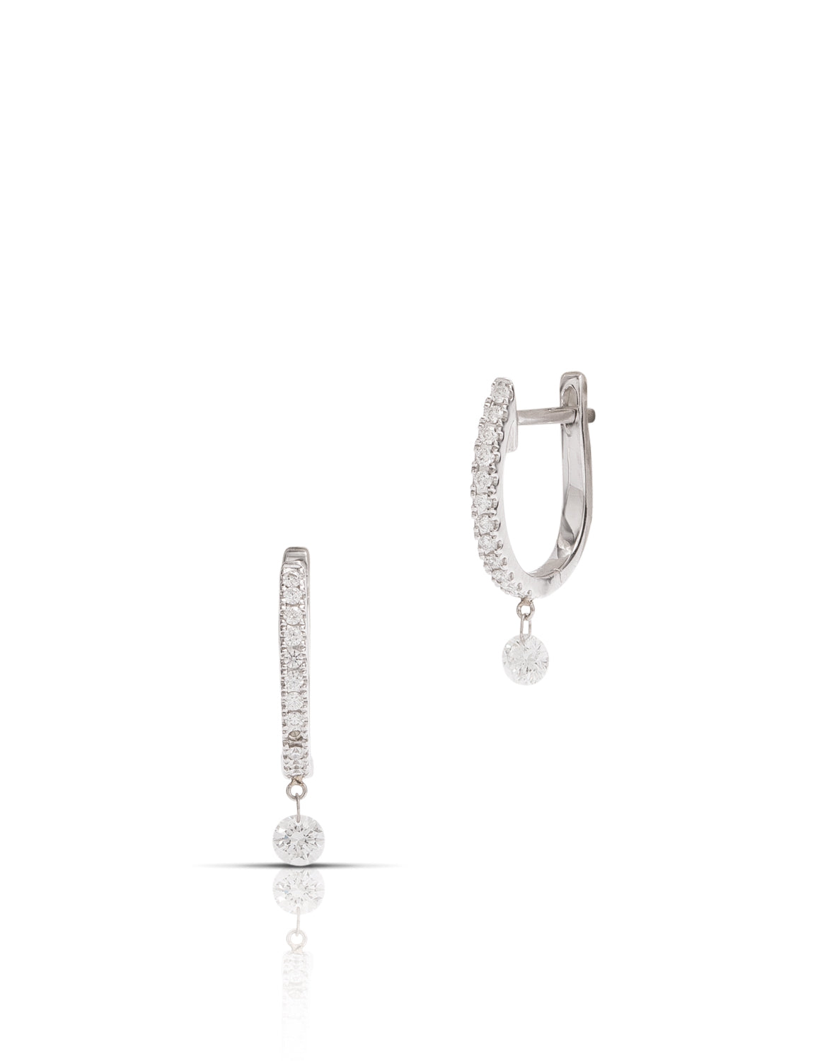 Dancing Diamond Earrings in White Gold - Charles Koll Jewellers