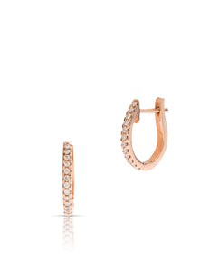 Small Rose Gold Diamond Hoops - Charles Koll Jewellers