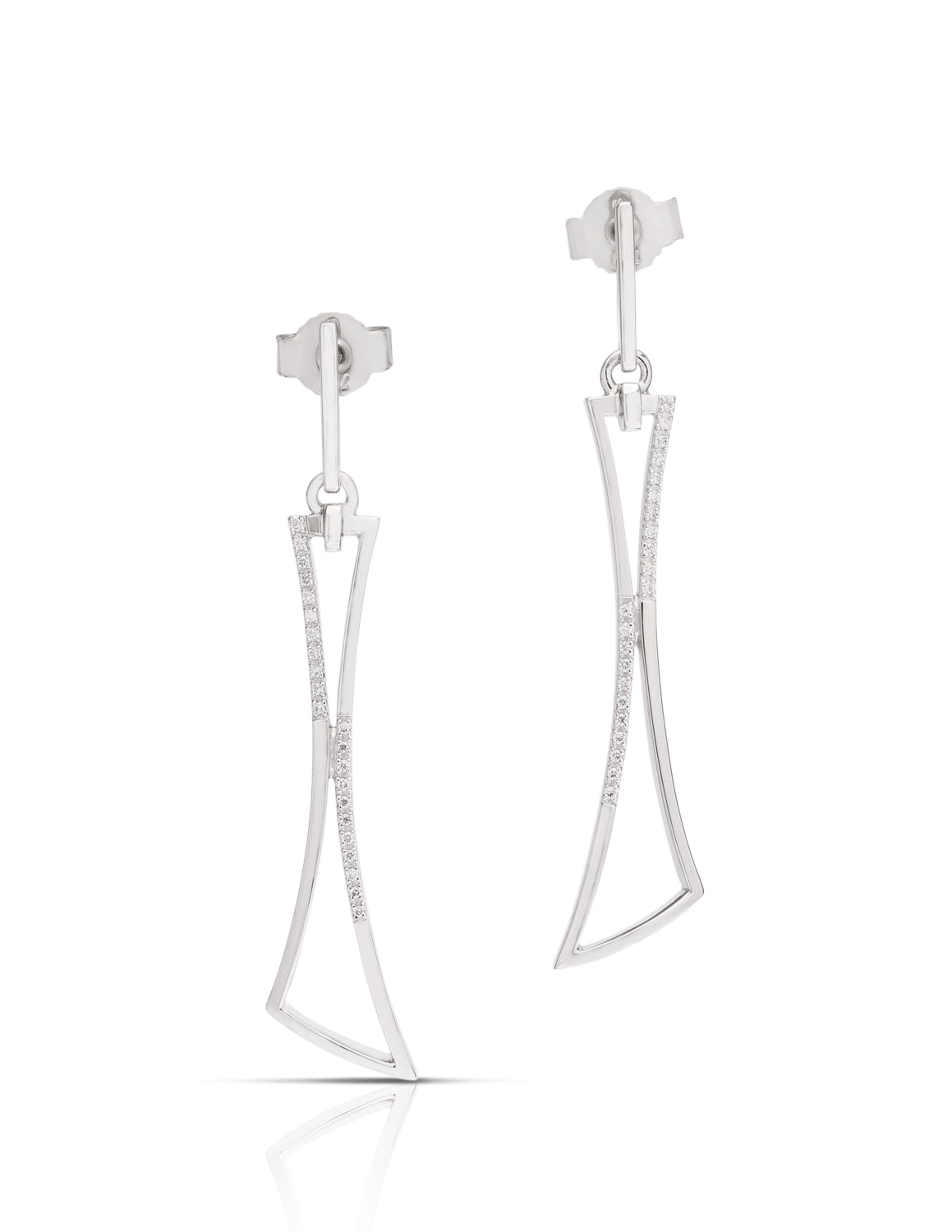 Geometric Dangle Diamond Accent Earrings - Charles Koll Jewellers