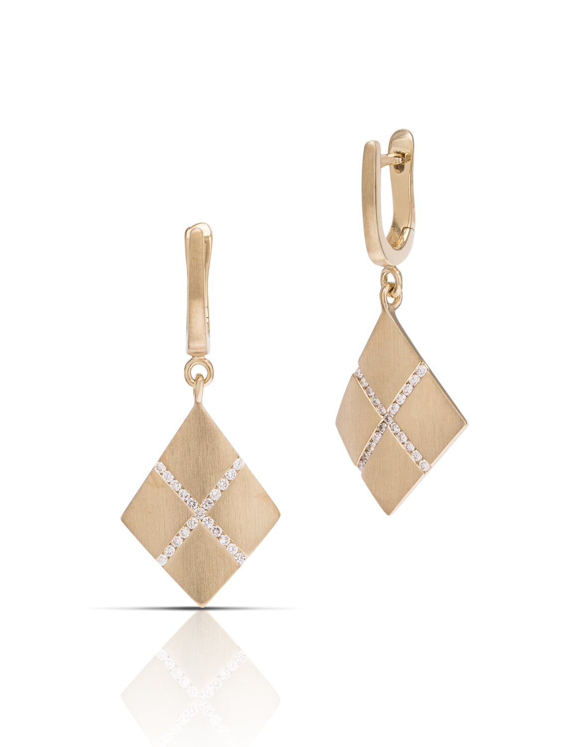 Yellow Gold Diamond Dangle Earrings - Charles Koll Jewellers