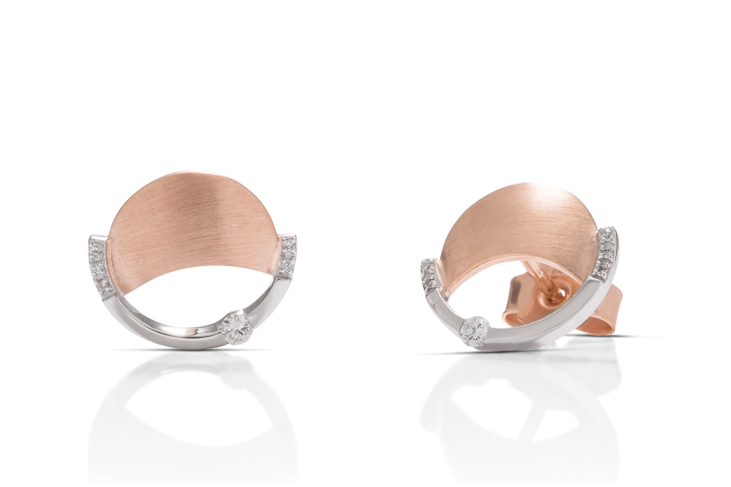 Two-Tone Abstract Earrings - Charles Koll Jewellers
