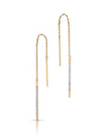 Thread Through Yellow Gold and Diamond Earrings - Charles Koll Jewellers