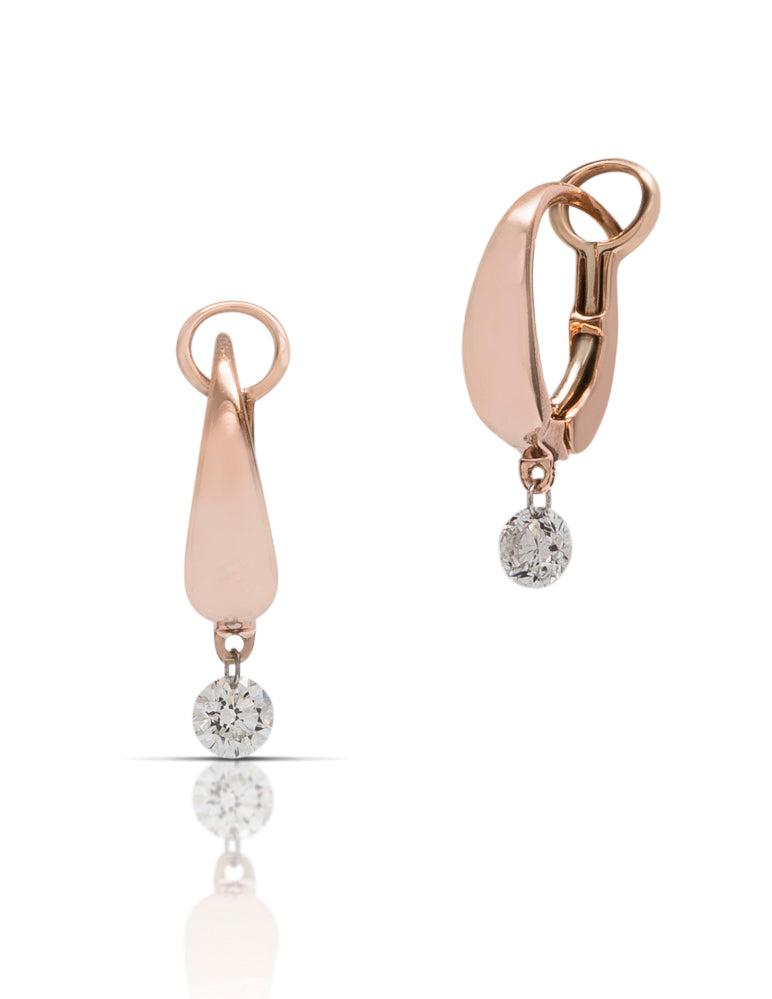 Rose Gold Dancing Diamond Earrings - Charles Koll Jewellers