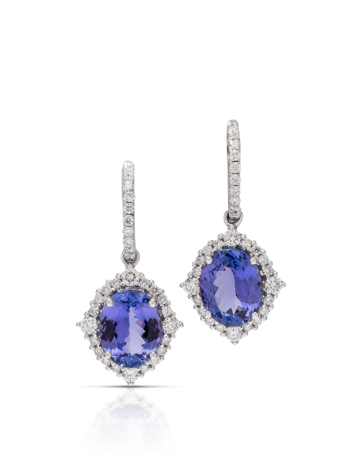 Tanzanite and Diamond Dangle Earrings - Charles Koll Jewellers