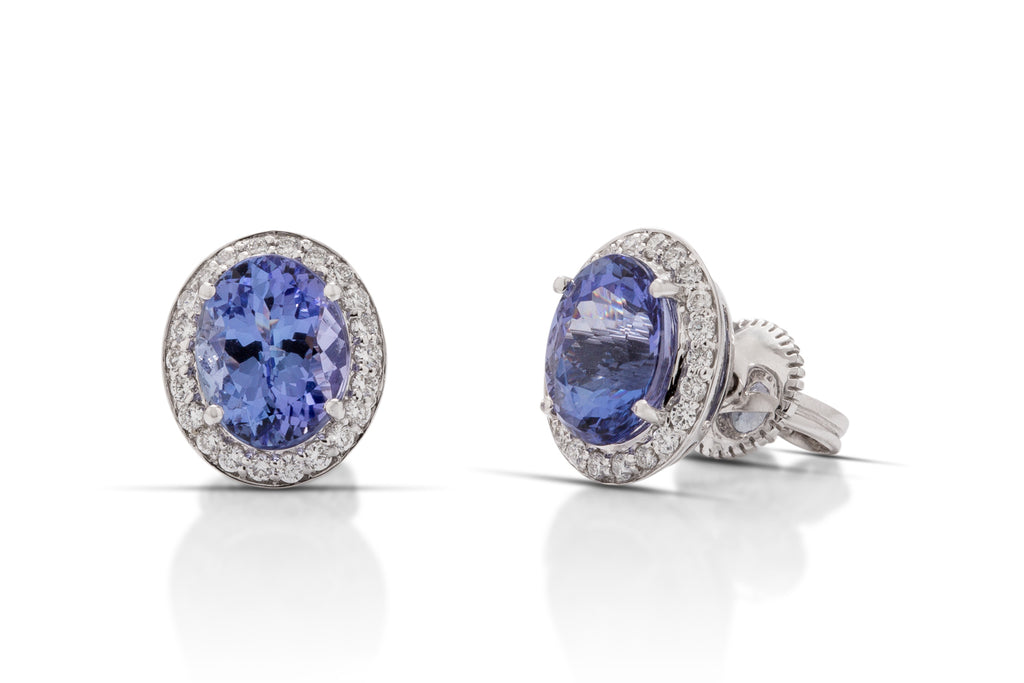 Tanzanite and Diamond Stud Earrings - Charles Koll Jewellers