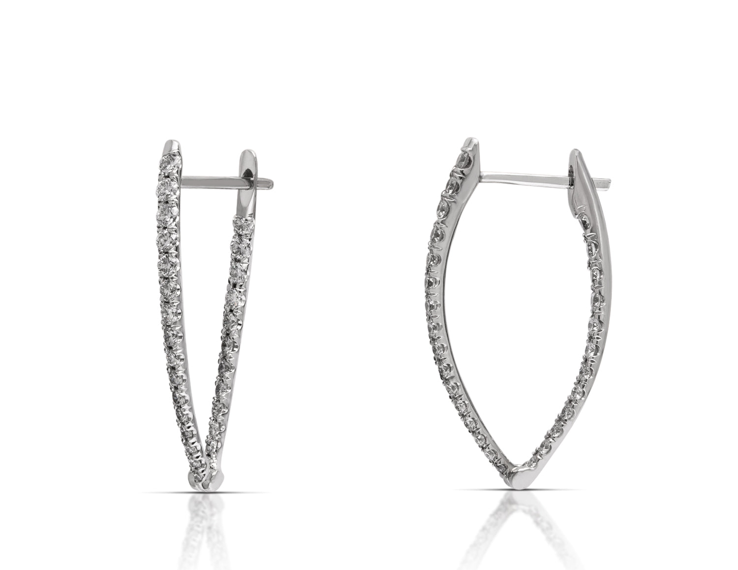 Marquise Shaped Hoop Earrings - Charles Koll Jewellers