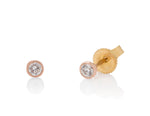 Rose Gold Milgrain Bezel Diamond Studs - Charles Koll Jewellers