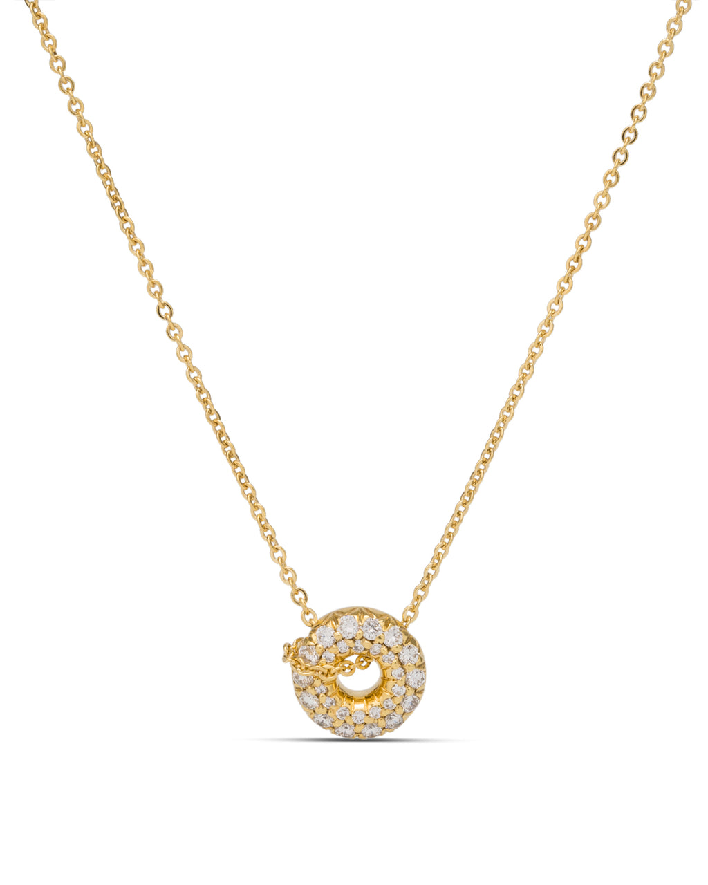 Rounded Circle Diamond Pendant - Charles Koll Jewellers