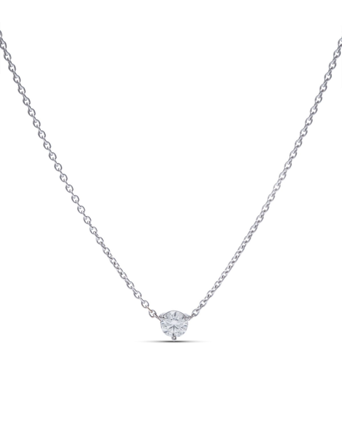 Diamond Solitaire Martini Prong Pendant - Charles Koll Jewellers
