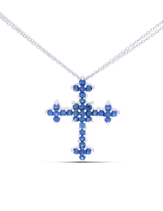 Sapphire Cross Pendant - Charles Koll Jewellers