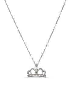 19k & 18k White Gold Diamond Crown Pendant - Charles Koll Jewellers