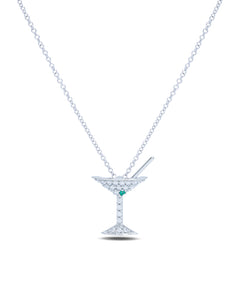 Diamond and Emerald Martini Pendant - Charles Koll Jewellers