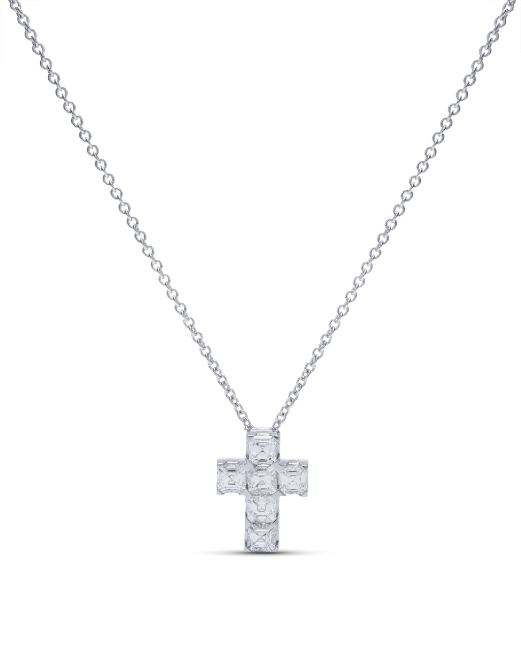 Platinum Diamond Cross Pendant - Charles Koll Jewellers