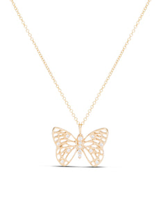 Yellow Gold Diamond Butterfly Pendant - Charles Koll Jewellers